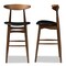 Baxton Studio Flora Black Faux Leather Upholstered Walnut Finished Bar Stool, PK2 144-8074 - alternate 6